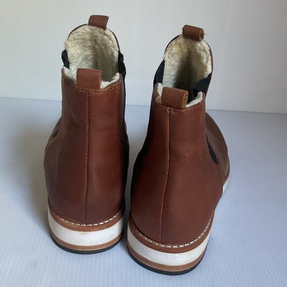 Matt Bernson Brown Leather Chelsea Boots Shearling Lined Women’s Size 9.5 - Picture 6 of 9